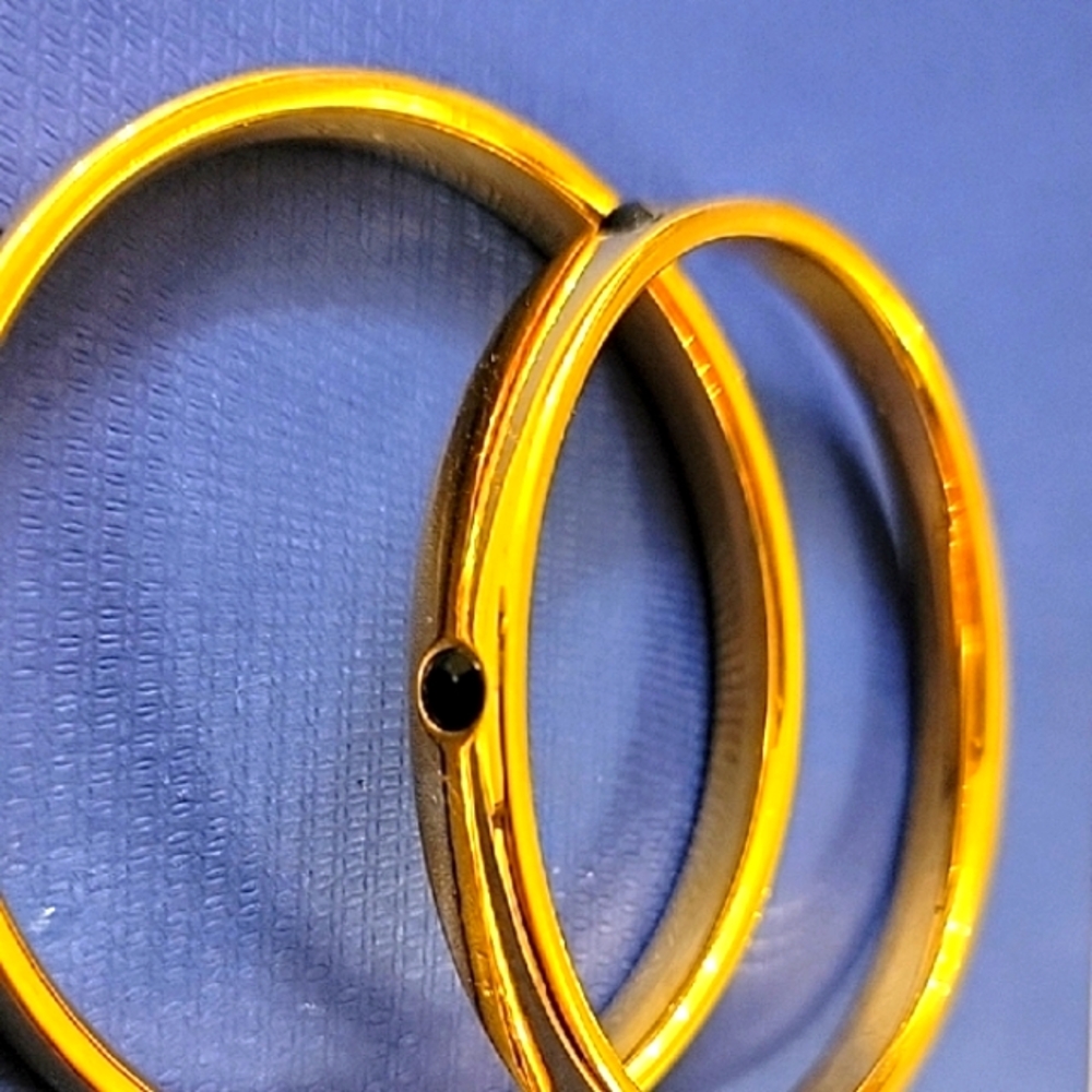 MONET Stamped Gold Tone Bracelets Stack Lot Classic Jewelry With Black Stones